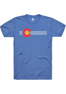 Rally Colorado Blue Flag Design Short Sleeve Fashion T Shirt