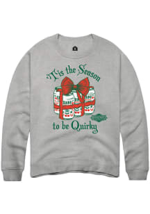 Rally Boulevard Mens Grey Tis the Season to be Quirky Long Sleeve Crew Sweatshirt
