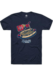 Rally Bertman Mustard Navy Blue Bertman Mustard Hotdog Short Sleeve T Shirt