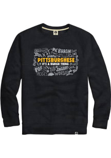 Rally Pittsburgh Mens Black Pittsburghese Long Sleeve Crew Sweatshirt