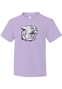 Rally K-State Wildcats Youth Lavender Ratty cat Short Sleeve T-Shirt
