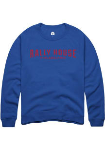 Rally  Mens Blue Employee Tees Long Sleeve Crew Sweatshirt