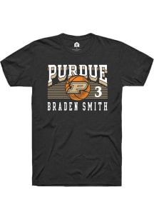 Braden Smith  Purdue Boilermakers Black Rally NIL Marquee Player Short Sleeve T Shirt