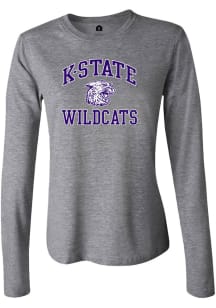 Rally K-State Wildcats Womens Grey No 1 graphic Ratty cat LS Tee