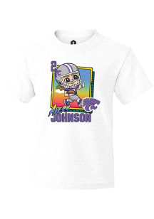 Avery Johnson  Rally K-State Wildcats Youth White Bobbleheads Graphic Short Sleeve T-Shirt