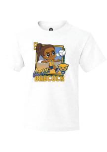 Olivia Babcock  Rally Pitt Panthers Youth White Bobbleheads Short Sleeve T-Shirt