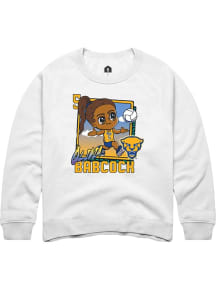 Olivia Babcock  Rally Pitt Panthers Youth White Bobbleheads Long Sleeve Crew Sweatshirt