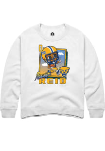 Desmond Reid  Rally Pitt Panthers Youth White Bobbleheads Graphic Long Sleeve Crew Sweatshirt