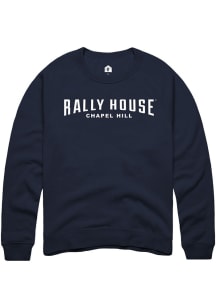 Rally  Mens Blue Employee Tees Long Sleeve Crew Sweatshirt