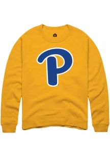 Rally Pitt Panthers Mens Gold P script Long Sleeve Crew Sweatshirt