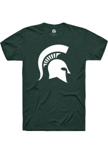 Rally Michigan State Spartans Green Spartan head logo Short Sleeve T Shirt