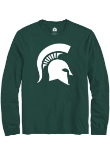 Rally Michigan State Spartans Green Spartan head logo Long Sleeve T Shirt