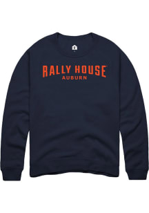 Rally  Mens Blue Employee Tees Long Sleeve Crew Sweatshirt