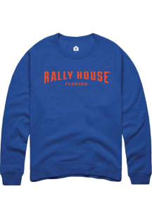 Rally  Mens Blue Employee Tees Long Sleeve Crew Sweatshirt
