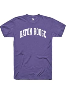 Rally Baton Rouge Purple Arched Wordmark Short Sleeve Fashion T Shirt