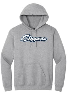 Summit Sportswear Columbus Clippers Mens Grey Alt Logo Wordmark Long Sleeve Hoodie