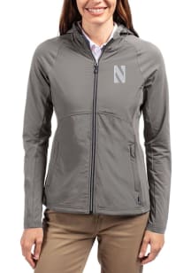 Cutter and Buck Northwestern Wildcats Womens Graphite Adapt Eco Light Weight Jacket
