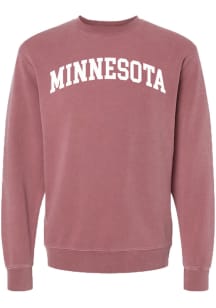 Rally Minnesota Mens Red Arched Wordmark Long Sleeve Crew Sweatshirt