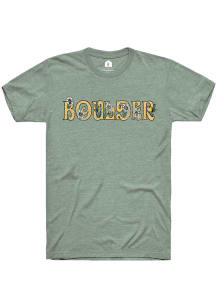 Rally Boulder Green Floral Wordmark Short Sleeve Fashion T Shirt