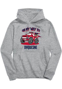 Vive La Fete Duquesne Dukes Youth Grey On My Way Long Sleeve Hoodie