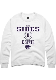 Taryn Sides  Rally K-State Wildcats Mens White NIL Sport Icon Long Sleeve Crew Sweatshirt