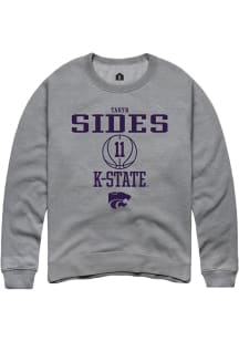 Taryn Sides  Rally K-State Wildcats Mens Graphite NIL Sport Icon Long Sleeve Crew Sweatshirt