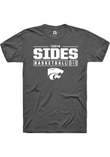 Taryn Sides  K-State Wildcats Dark Grey Rally NIL Stacked Box Short Sleeve T Shirt