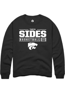 Taryn Sides  Rally K-State Wildcats Mens Black NIL Stacked Box Long Sleeve Crew Sweatshirt