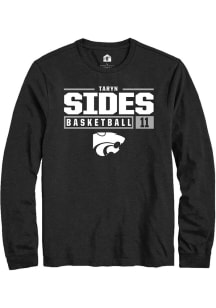 Taryn Sides  K-State Wildcats Black Rally NIL Stacked Box Long Sleeve T Shirt