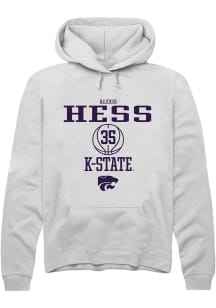 Alexis Hess  Rally K-State Wildcats Mens White NIL Sport Icon Long Sleeve Hoodie