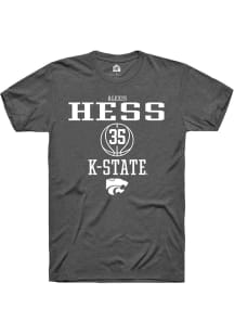 Alexis Hess  K-State Wildcats Dark Grey Rally NIL Sport Icon Short Sleeve T Shirt