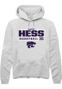 Alexis Hess  Rally K-State Wildcats Mens White NIL Stacked Box Long Sleeve Hoodie