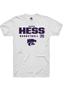 Alexis Hess  K-State Wildcats White Rally NIL Stacked Box Short Sleeve T Shirt