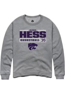 Alexis Hess  Rally K-State Wildcats Mens Graphite NIL Stacked Box Long Sleeve Crew Sweatshirt