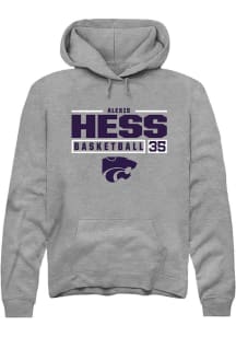 Alexis Hess  Rally K-State Wildcats Mens Graphite NIL Stacked Box Long Sleeve Hoodie