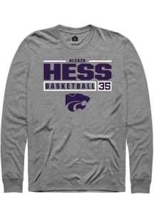 Alexis Hess  K-State Wildcats Graphite Rally NIL Stacked Box Long Sleeve T Shirt