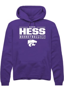 Alexis Hess  Rally K-State Wildcats Mens Purple NIL Stacked Box Long Sleeve Hoodie