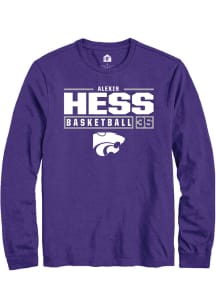 Alexis Hess  K-State Wildcats Purple Rally NIL Stacked Box Long Sleeve T Shirt