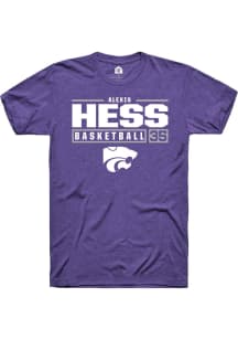 Alexis Hess  K-State Wildcats Purple Rally NIL Stacked Box Short Sleeve T Shirt