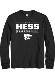 Alexis Hess  K-State Wildcats Black Rally NIL Stacked Box Long Sleeve T Shirt