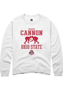 Brandon Cannon  Rally Ohio State Buckeyes Mens White NIL Sport Icon Long Sleeve Crew Sweatshirt