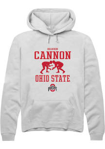 Brandon Cannon  Rally Ohio State Buckeyes Mens White NIL Sport Icon Long Sleeve Hoodie