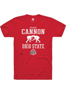 Brandon Cannon  Ohio State Buckeyes Red Rally NIL Sport Icon Short Sleeve T Shirt