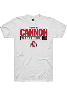 Brandon Cannon  Ohio State Buckeyes White Rally NIL Stacked Box Short Sleeve T Shirt