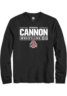 Brandon Cannon  Ohio State Buckeyes Black Rally NIL Stacked Box Long Sleeve T Shirt