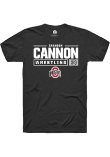 Brandon Cannon  Ohio State Buckeyes Black Rally NIL Stacked Box Short Sleeve T Shirt