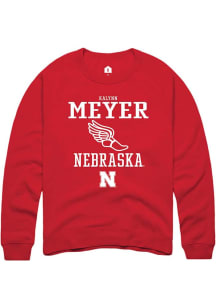 Kalynn Meyer  Rally Nebraska Cornhuskers Mens Red NIL Sport Icon Long Sleeve Crew Sweatshirt