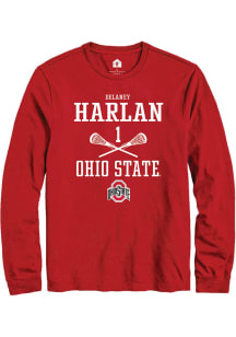 Delaney Harlan  Ohio State Buckeyes Red Rally NIL Sport Icon Long Sleeve T Shirt