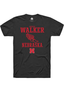 Meghan Walker  Nebraska Cornhuskers Black Rally NIL Sport Icon Short Sleeve T Shirt