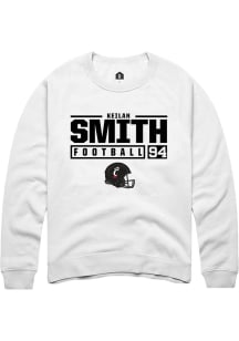 Keilan Smith  Rally Cincinnati Bearcats Mens White NIL Stacked Box Long Sleeve Crew Sweatshirt